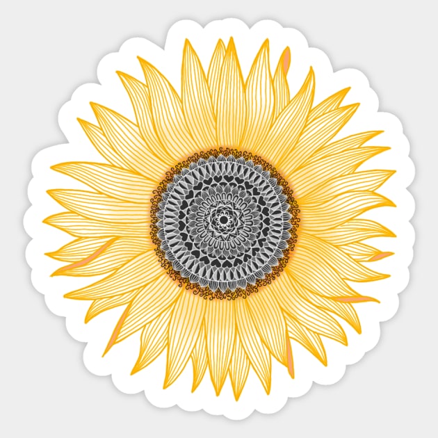 Golden Sunflower Mandala Sticker by paviash